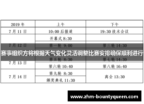 赛事组织方将根据天气变化灵活调整比赛安排确保顺利进行 赛事组织方将根据天气变化灵活调整比赛安排确保顺利进行